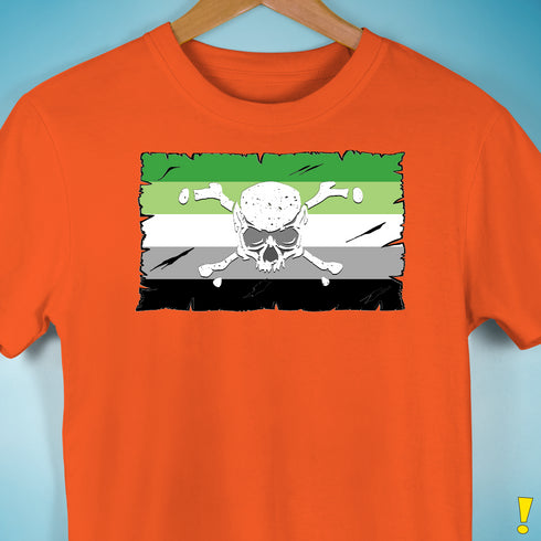Aromantic Pride Pirate Flag Premium Unisex T-Shirt - Orange